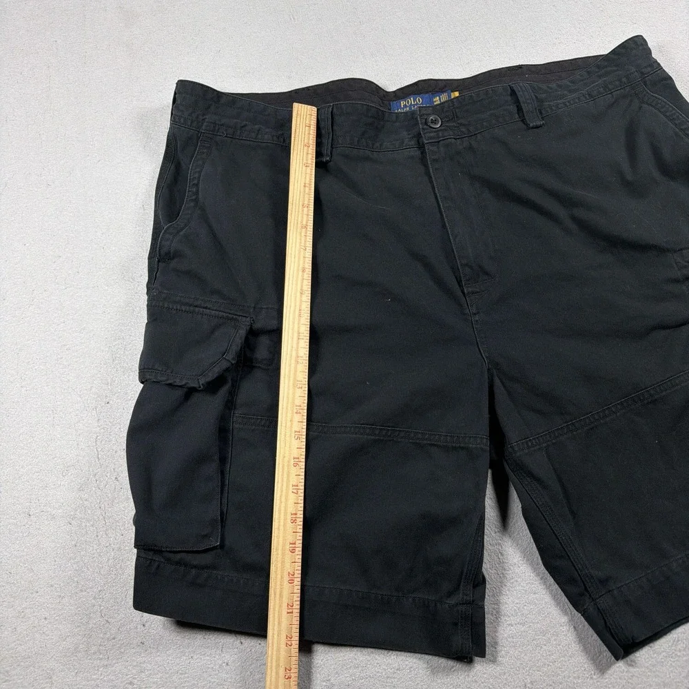 Polo Ralph Lauren Cargo Shorts Mens 46 Black Canvas Classic Fit 11 In Inseam